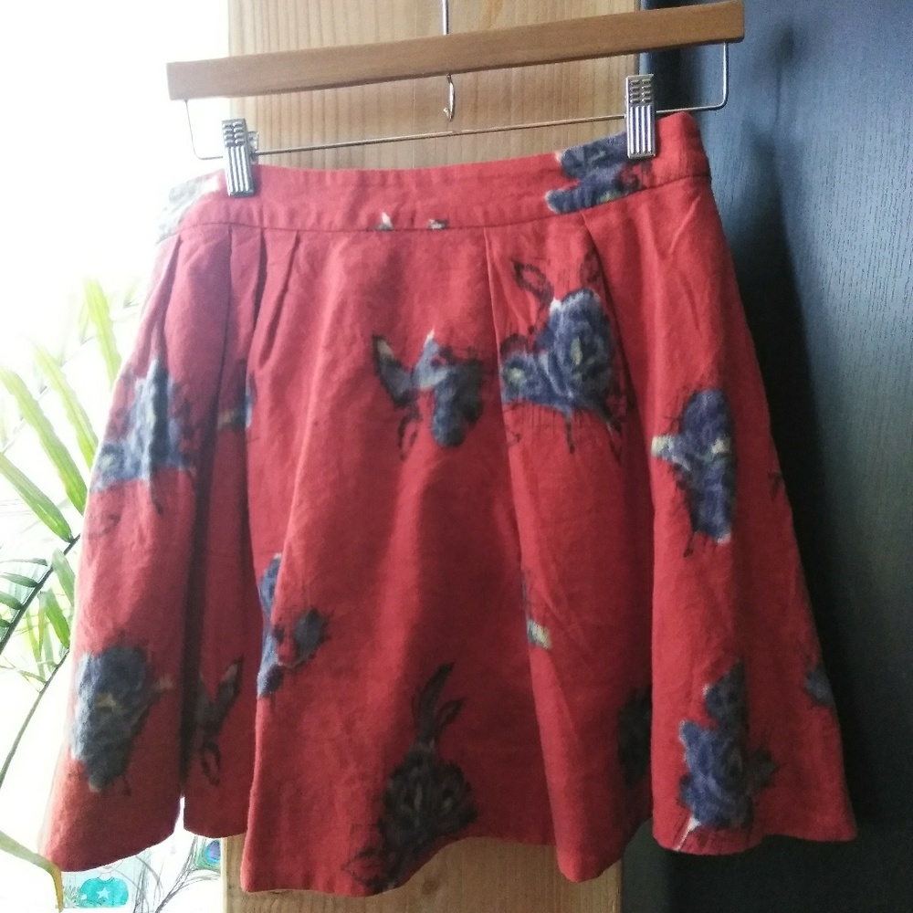 Anthropologie - Odille sz 8 - flirty wool skirt